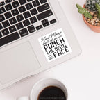 Punch the Devil in the Face Vinyl Sticker