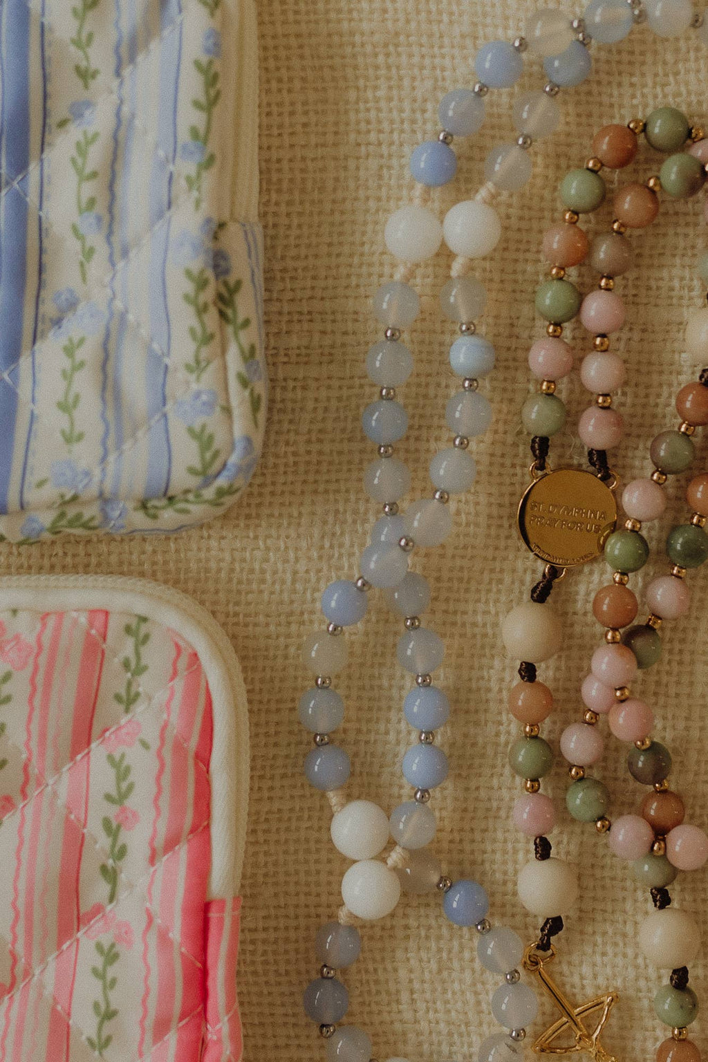 Floral Rosary Pouch