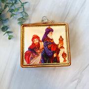 Glass Square Wisemen Ornament