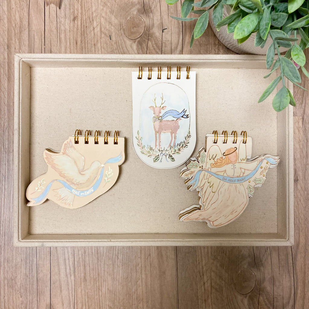 5"L x 5"W Paper Hard Cover Holiday Icon Notebook, 3 Styles