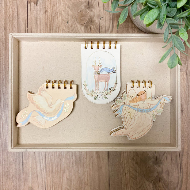 5"L x 5"W Paper Hard Cover Holiday Icon Notebook, 3 Styles