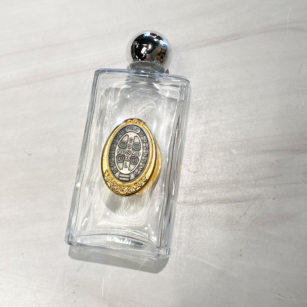 St. Benedict Glass Holy Water Bottle 2x5"1