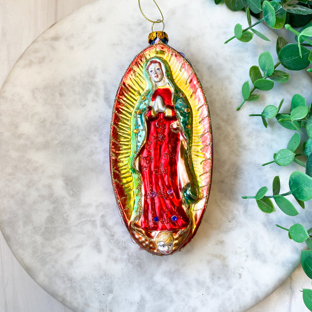 Madonna Glass Ornament, 5.5"