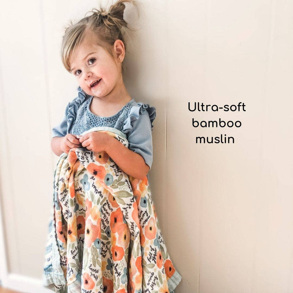 Watercolor Hail Mary Luxury Double Sided Muslin Catholic Blanket