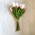 13" Pink Real Touch Mini Tulip Bundle (12 Stems)
