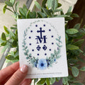 Floral Border Miraculous Medal Vinyl Sticker