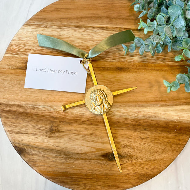 Gold Leaf Cross with the Crucified Lord Intaglio