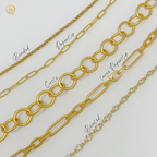 18" Matte Gold Paperclip Necklace with Large Gold Sacred Heart Cross