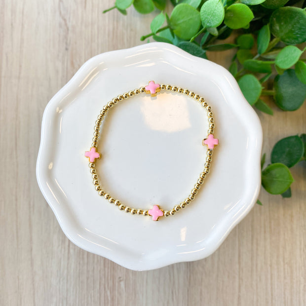 Lucy Cross Bracelets CK Pink