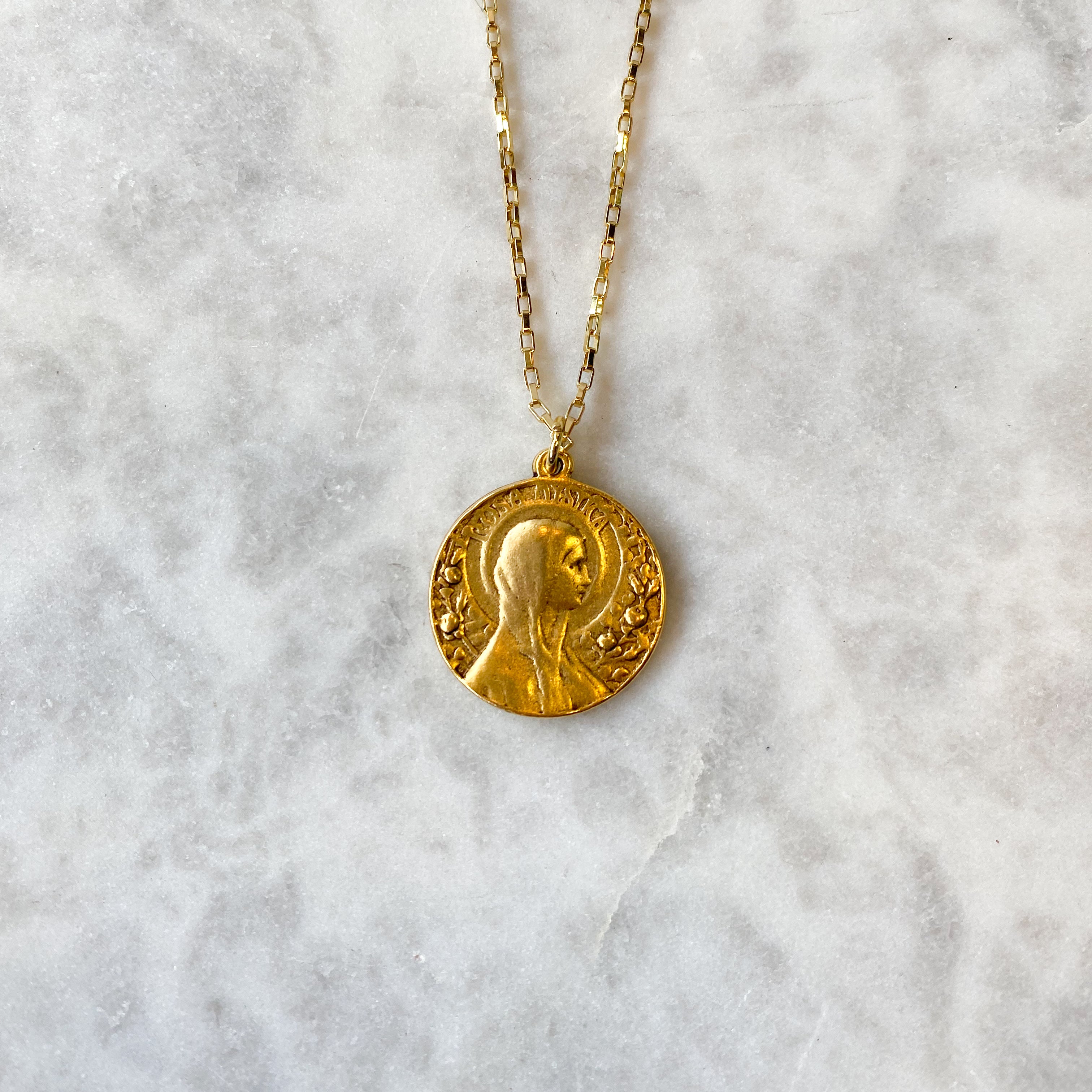 Rosa Mystica Pendant - Straight Bar Chain