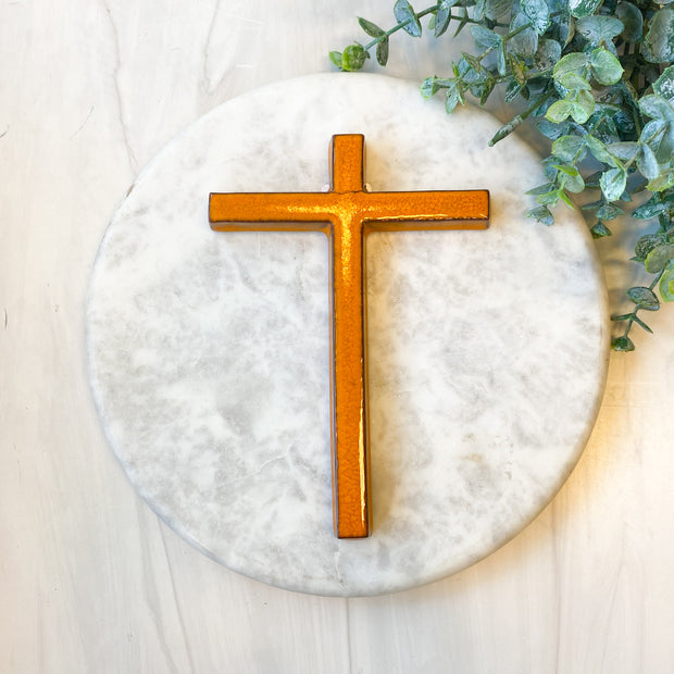 Antique Belgium Ceramic Cross