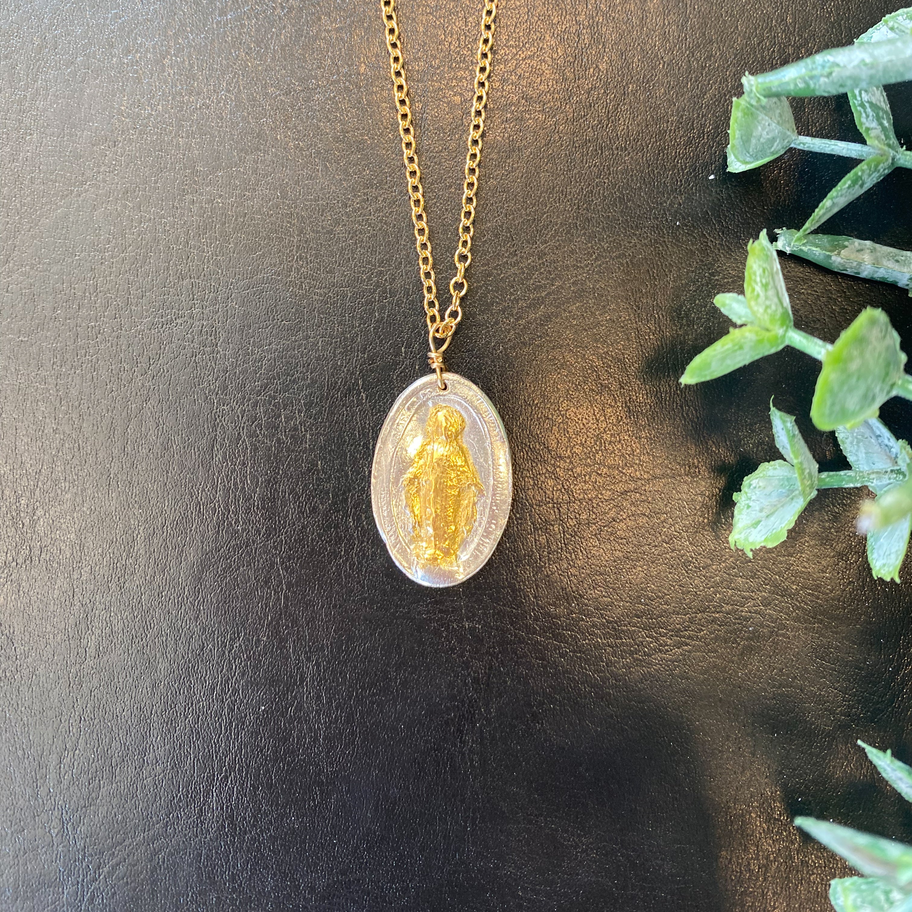 A-1487 Medium Miraculous Medal on Gold Filled Chain