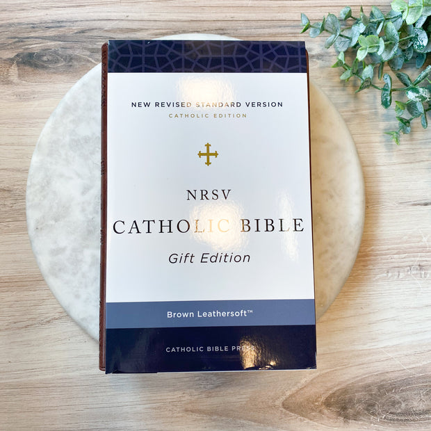 NRSV Catholic Bible Gift Edition Brown Leathersoft