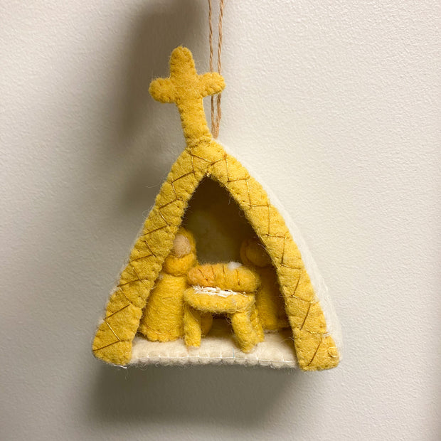 6"H Handmade Wool Felt Nativity Ornament