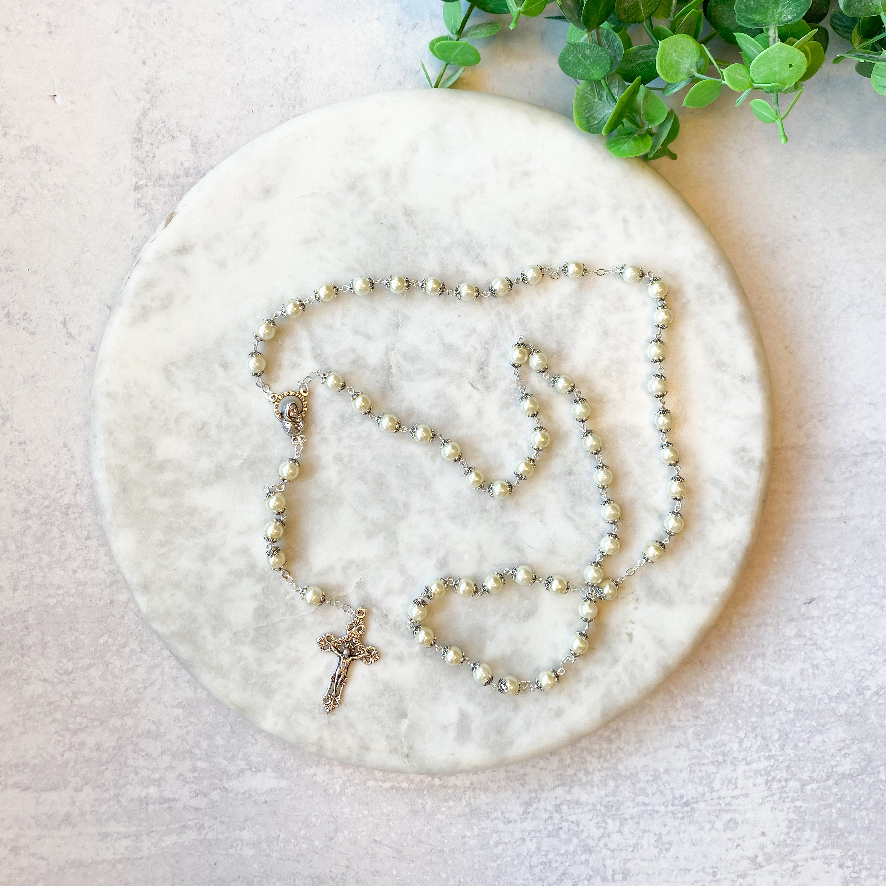 White Pearl Rosary from Fatima