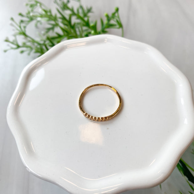 Stackable CZ 14kt Gold Plated Ring | Jewelry