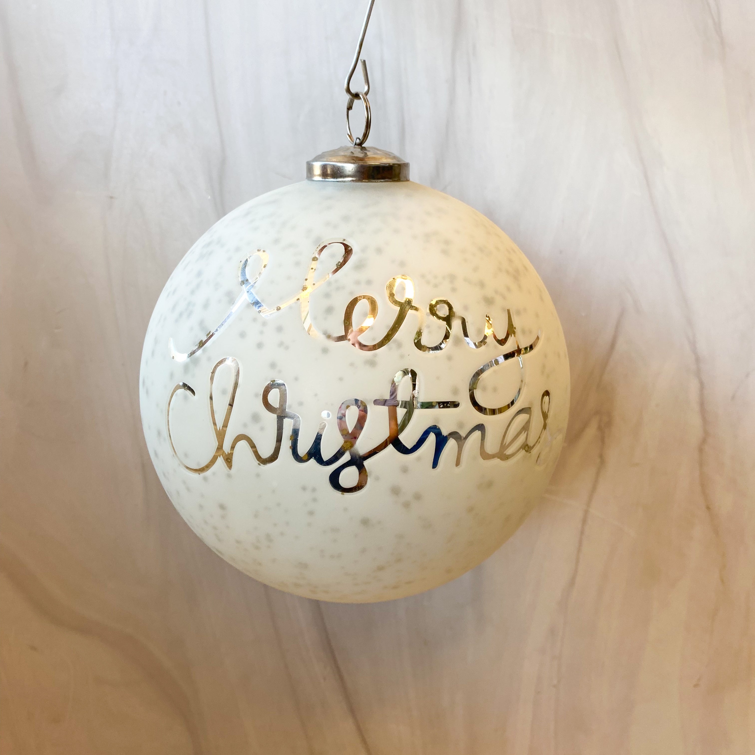 6" Merry Xmas Ball Ornament