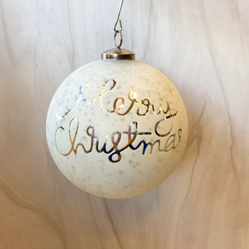 6" Merry Xmas Ball Ornament
