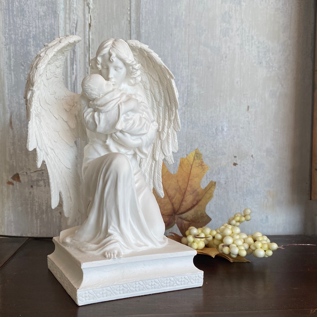 Guardian Angel with Child in White 7"