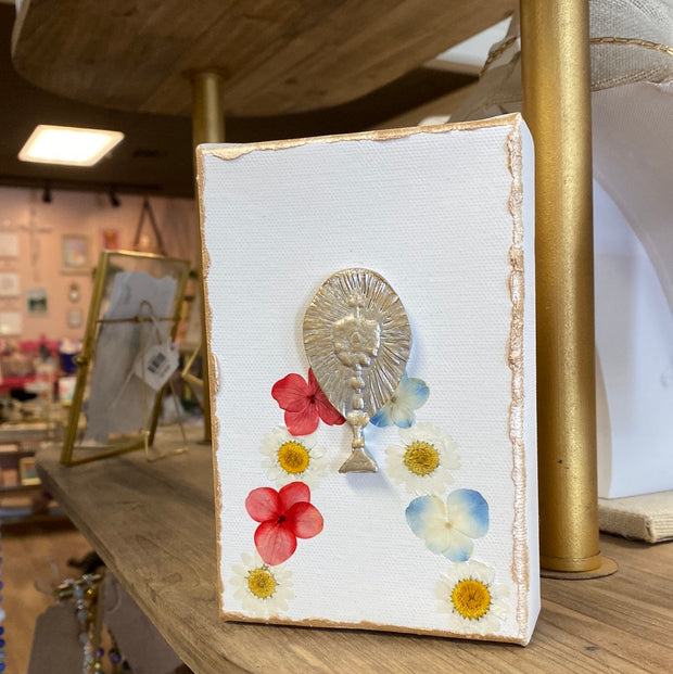 Eucharist Pressed Floral Canvas