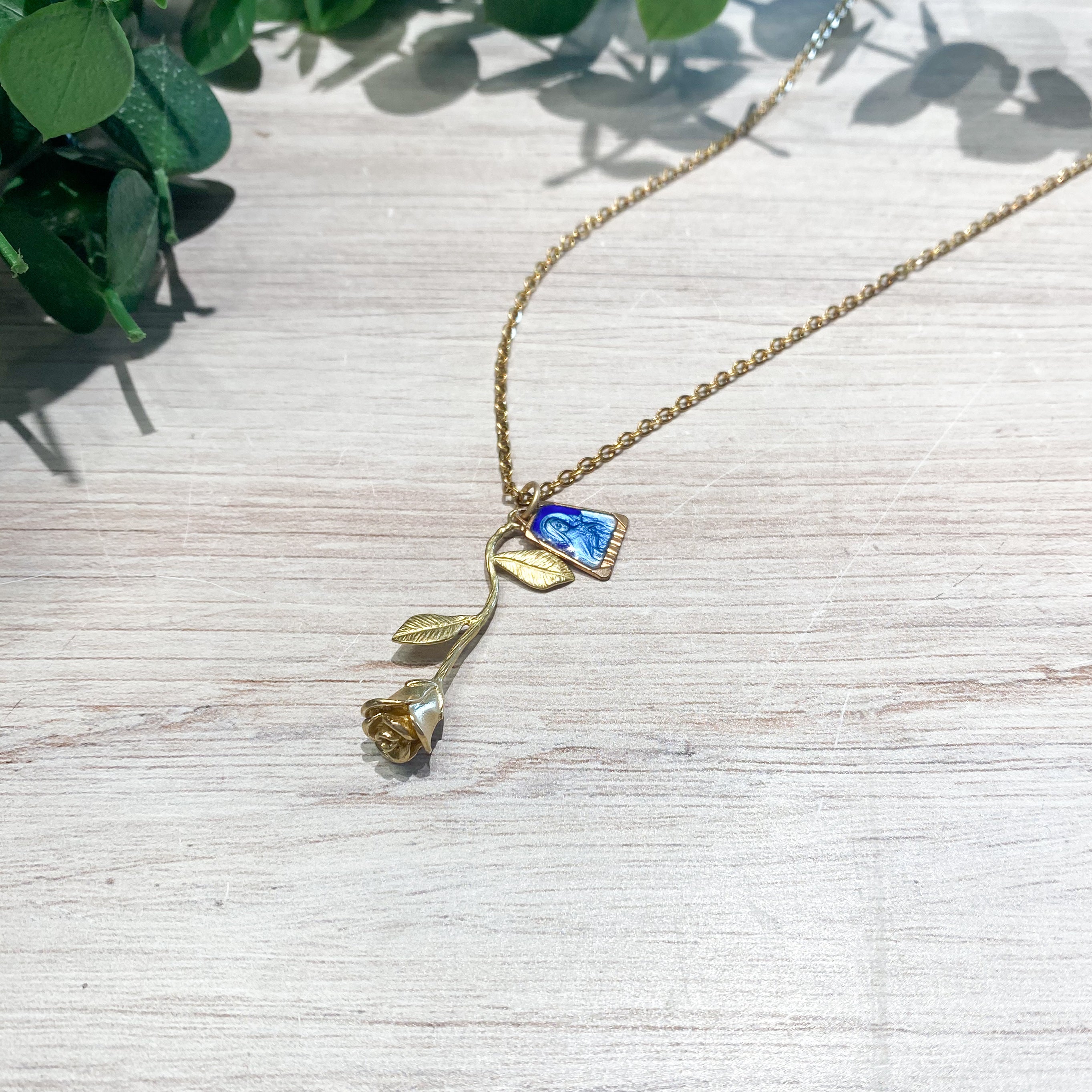 St. Therese with Roses Necklace
