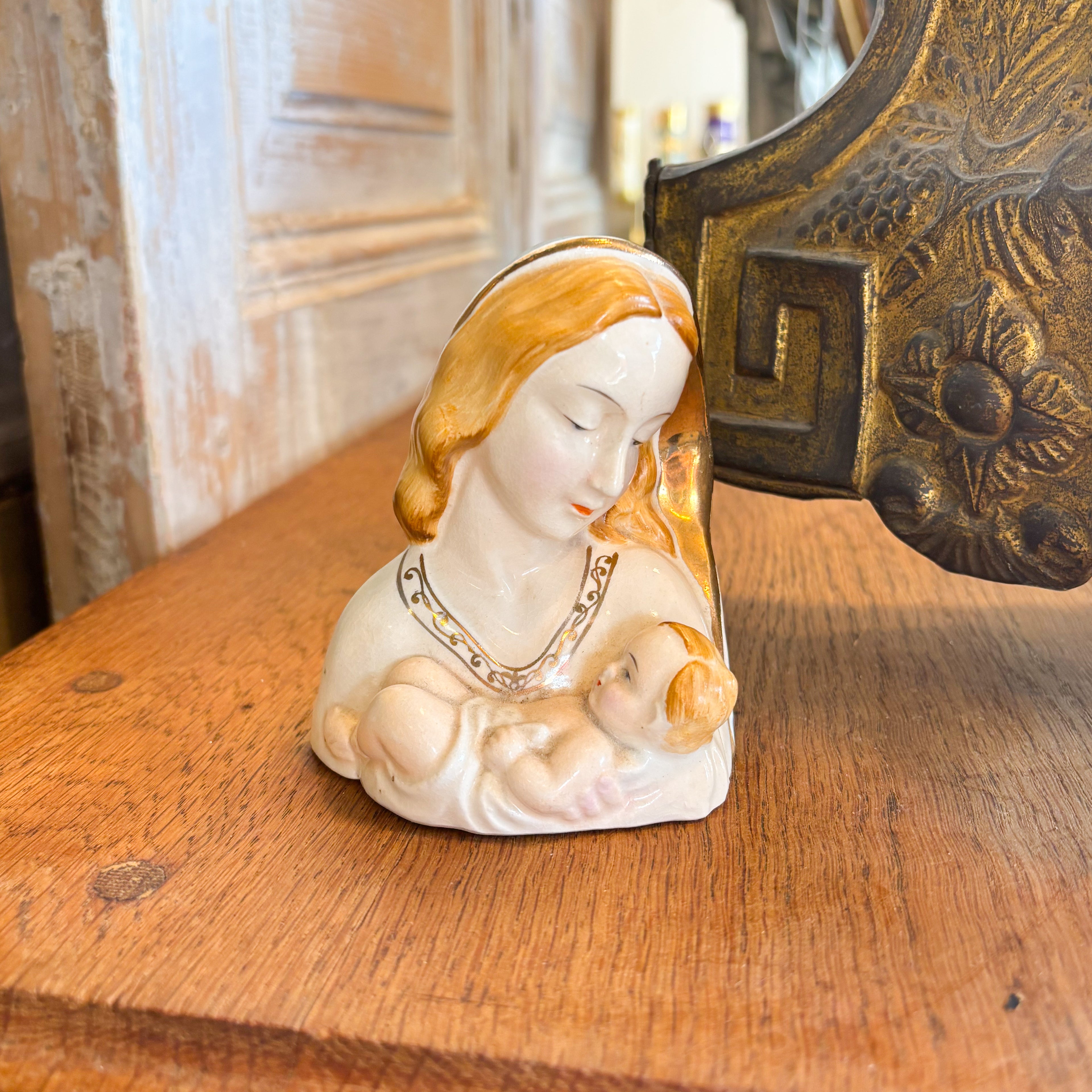 Vintage Madonna and Child Statue