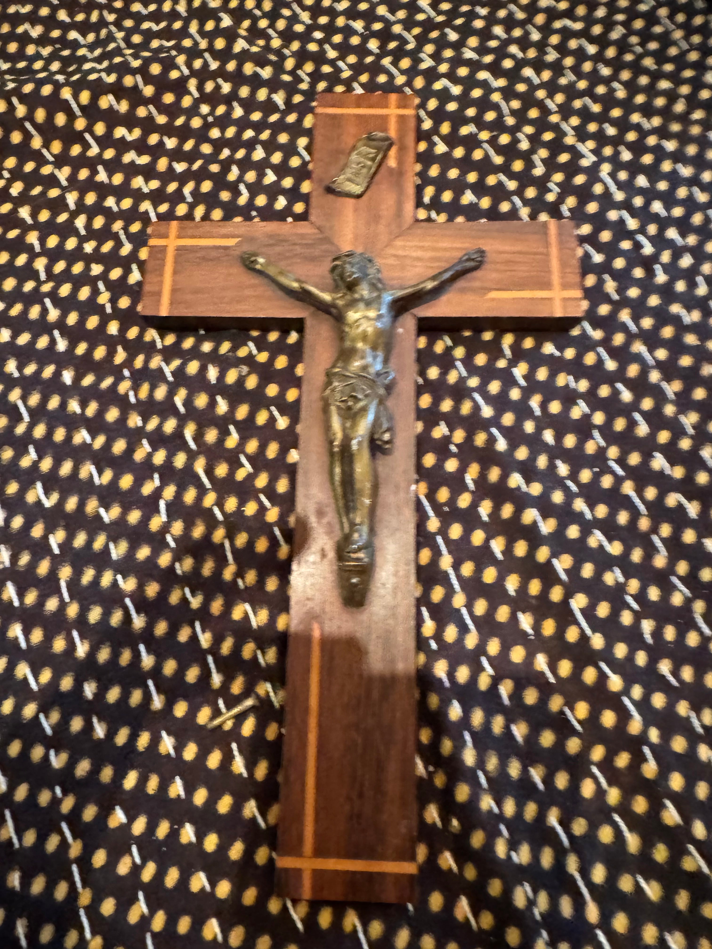 Antique French Wooden Cross