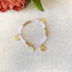 7"L Saint Benedict Bracelet Gold; Stretch; 5 Colors