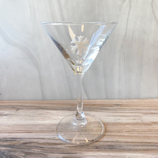 4"Rd x6-1/4"H Martini Glass Holiday Icon Inside, 8 Styles