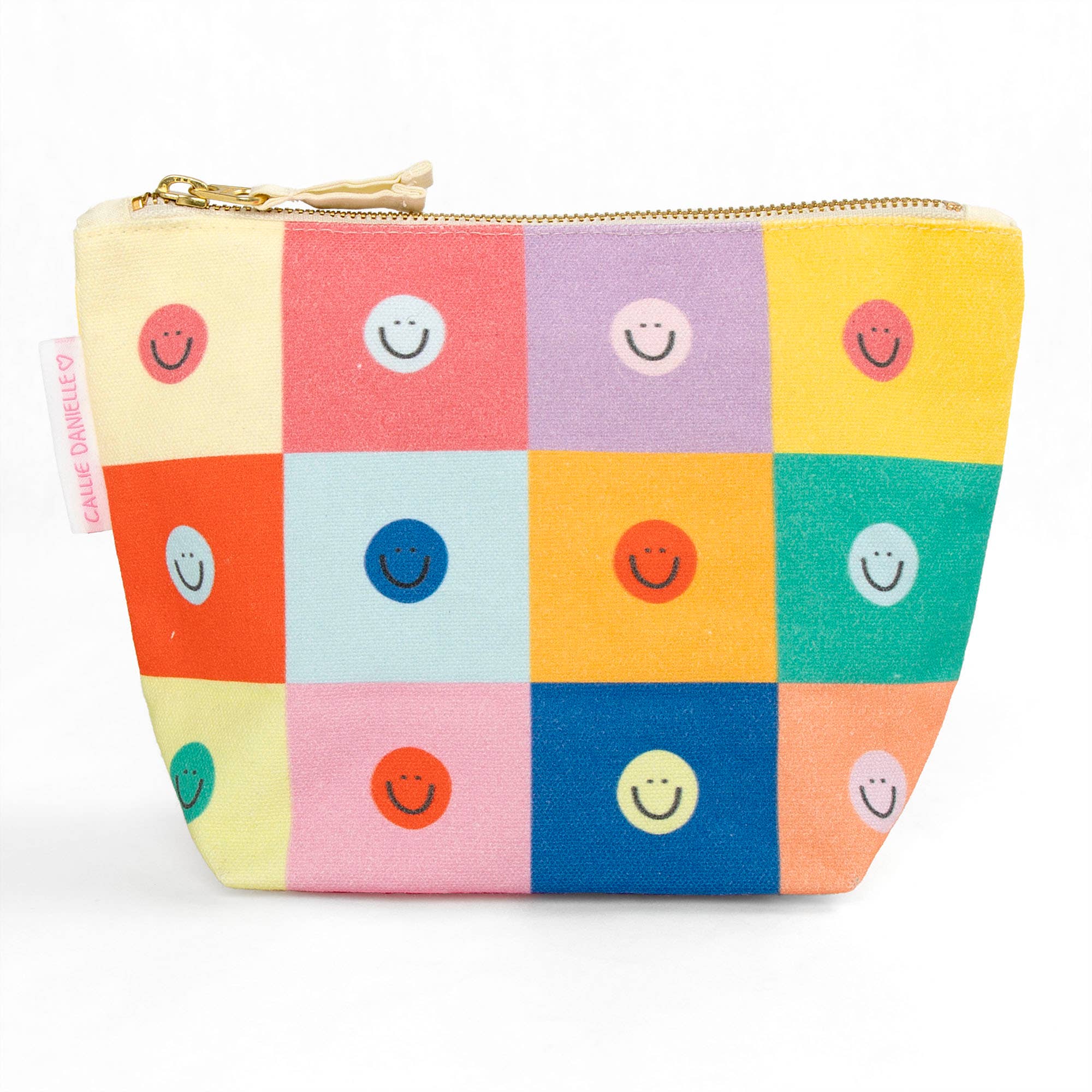 Colorful Smiley Faces Canvas Pouch