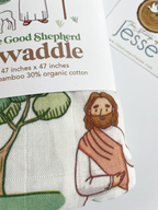 The Good Shepherd Muslin Deluxe Swaddle I Catholic Gift