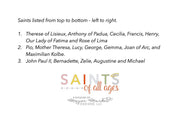 Do not be afraid to be Saints Catholic Saints pillow. Baptism Gift. Mother Teresa, Hail Mary, St. Michael Pillow. Catholic First Communion