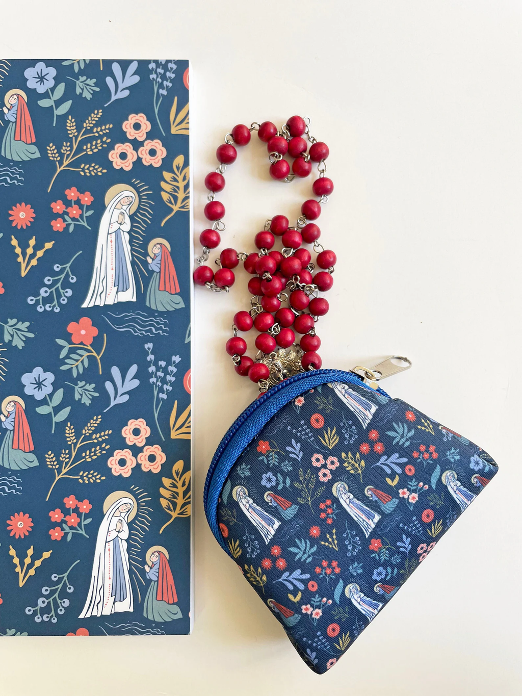 Rosary Our Lady of Lourdes Pouch 
Catholic Gift