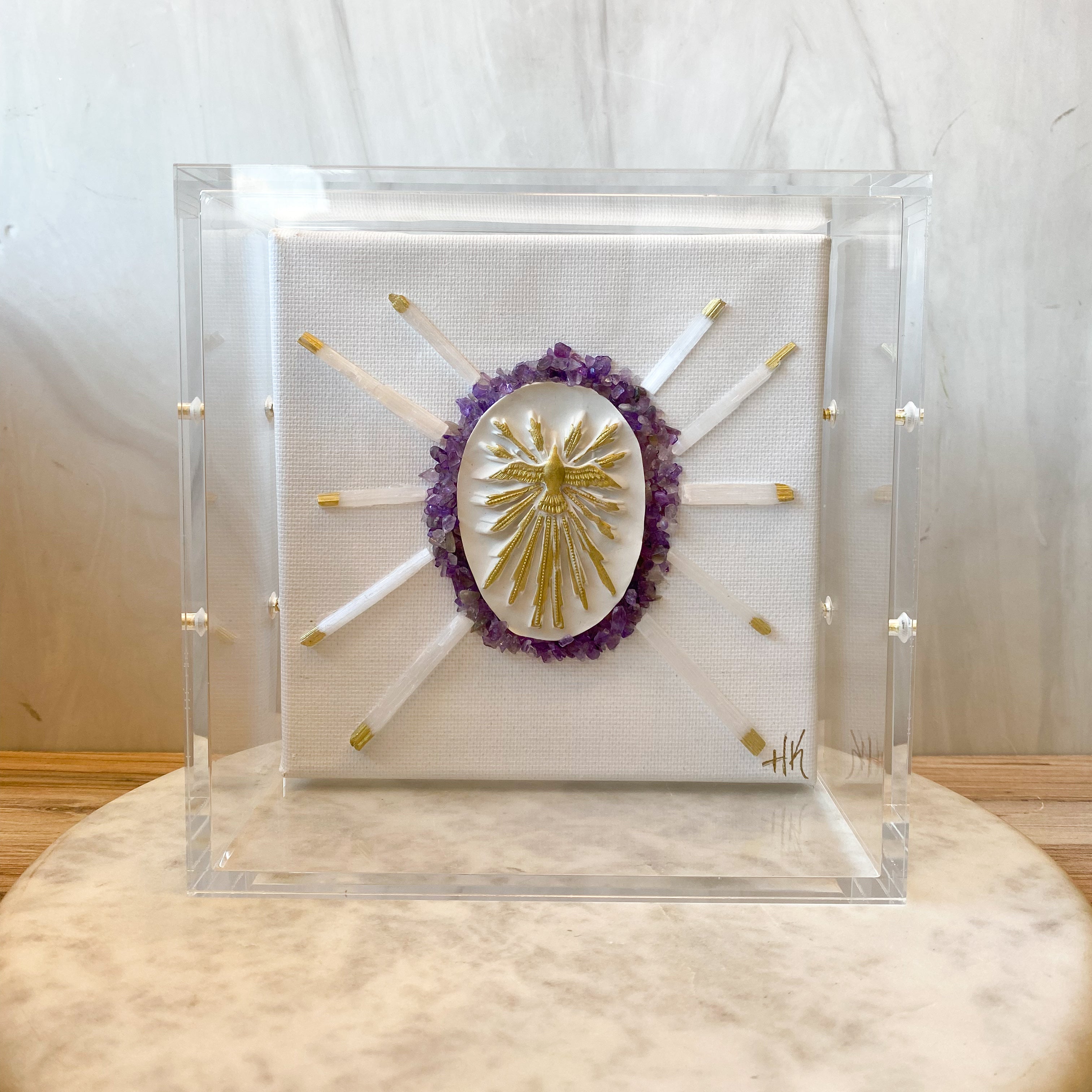 Holy Spirit Selenite Art