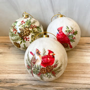3" Assorted Cardinal Chorus Paper Mache Ornament