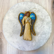 Angel Ornament, 4 Asst, Fabric/Beads, 6"