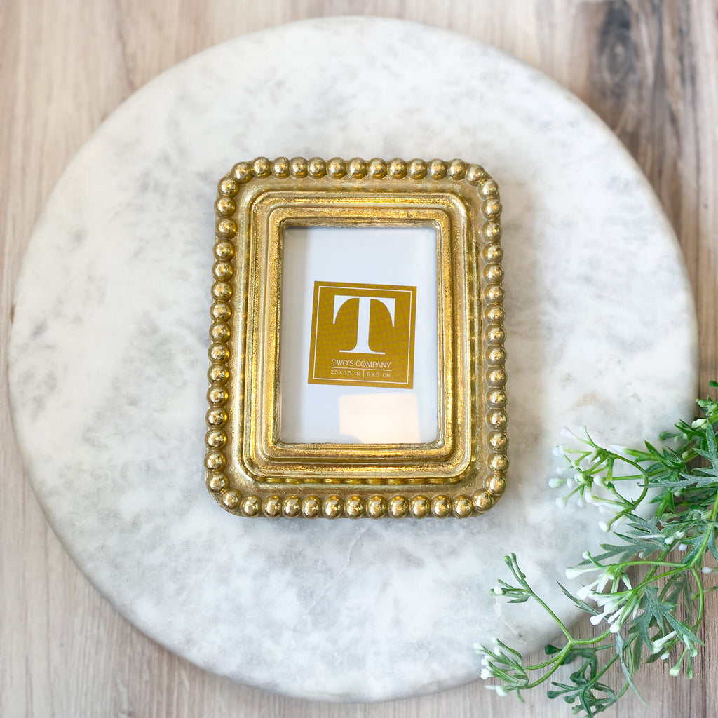Beaded Texture Gold Frames