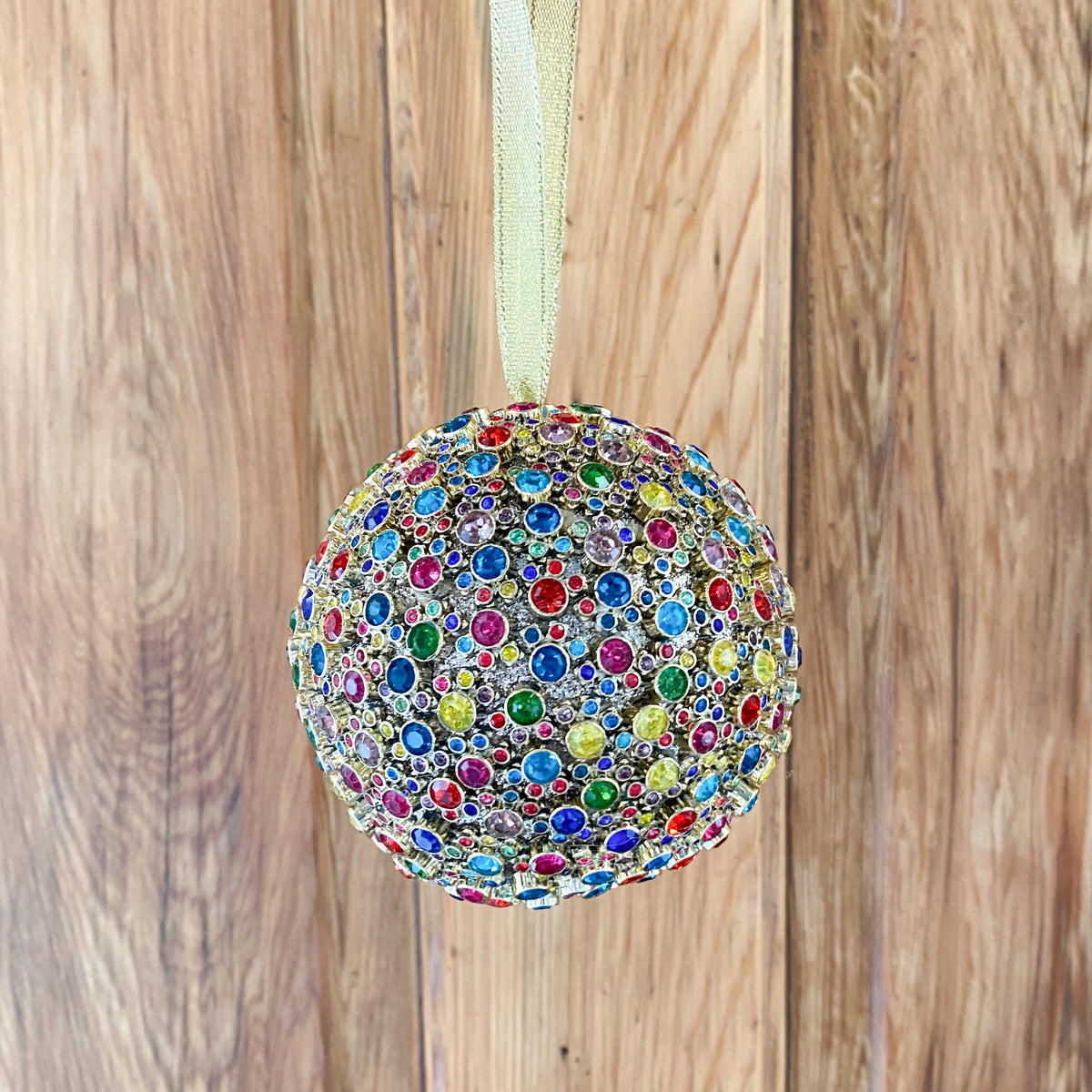 4" Multicolor Jewel Ball Ornament