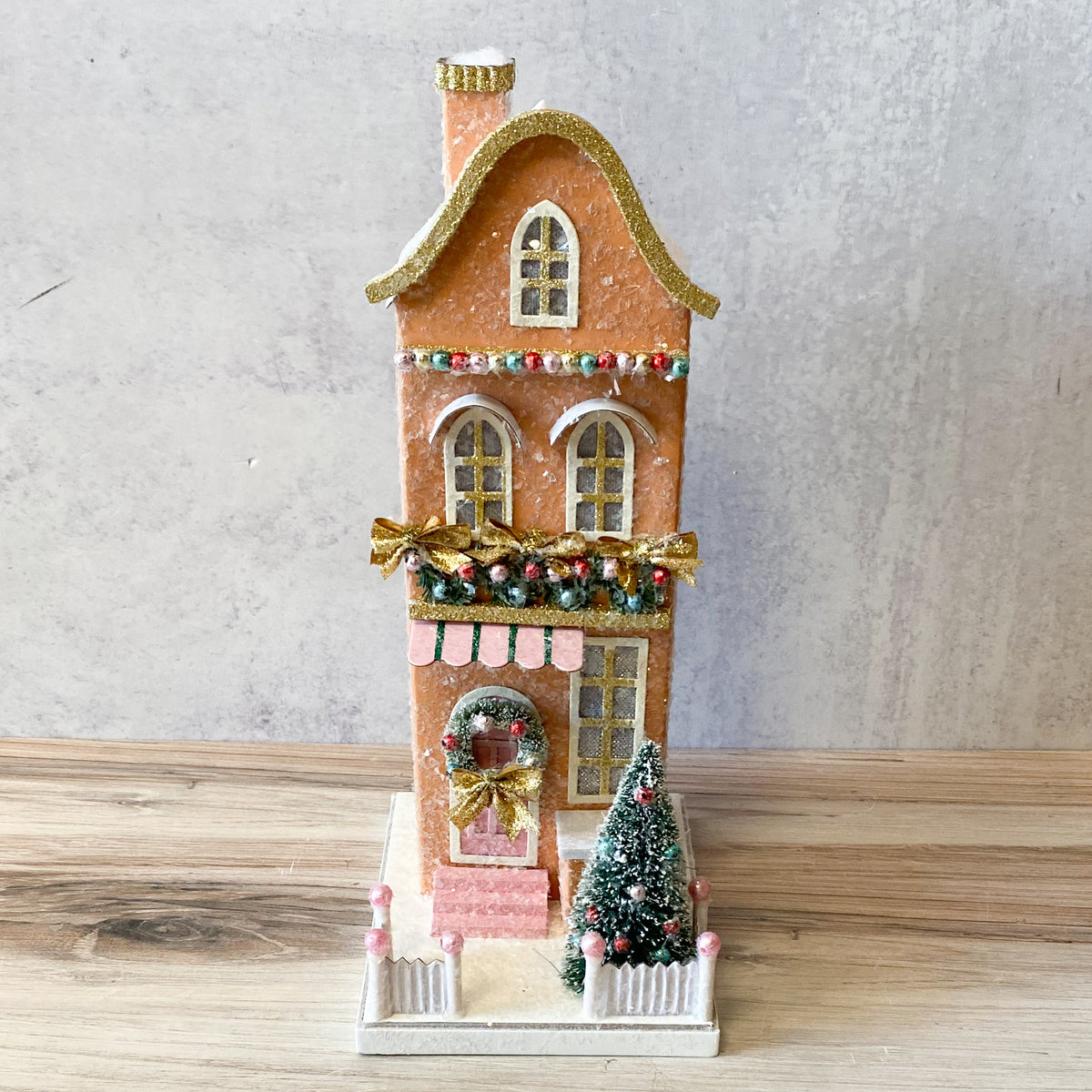 12" Multicolored Lighted Paper House