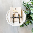 Tortoise Cross Earrings