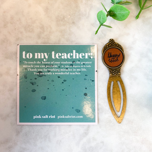 Blessed to Teach leather bookmark