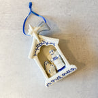 4" Porcelain Delft Blue Holy Family Ornament (2 Styles)