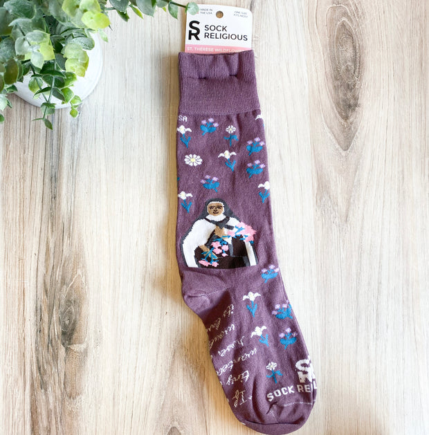 St. Therese Wildflowers Adult Socks