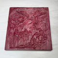 Crucifixion Scene Wooden Plaque apprx 8.75" x 9.5"