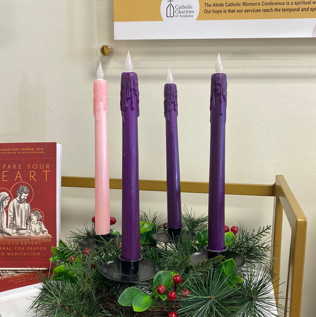 10"H 4pc LED Advent Candle