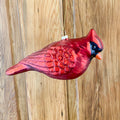 Red Glass Cardinal Ornament w/Red Glitter (2 Styles)