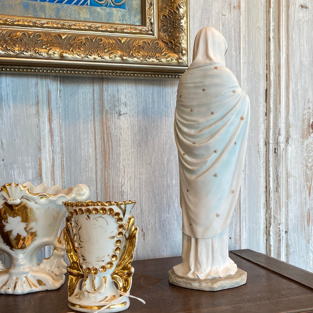Praying Virgin in White with Gold 11.75"