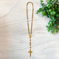 Gold Finished Metal Bead Rosary