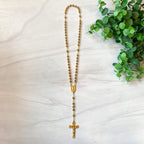 Gold Finished Metal Bead Rosary