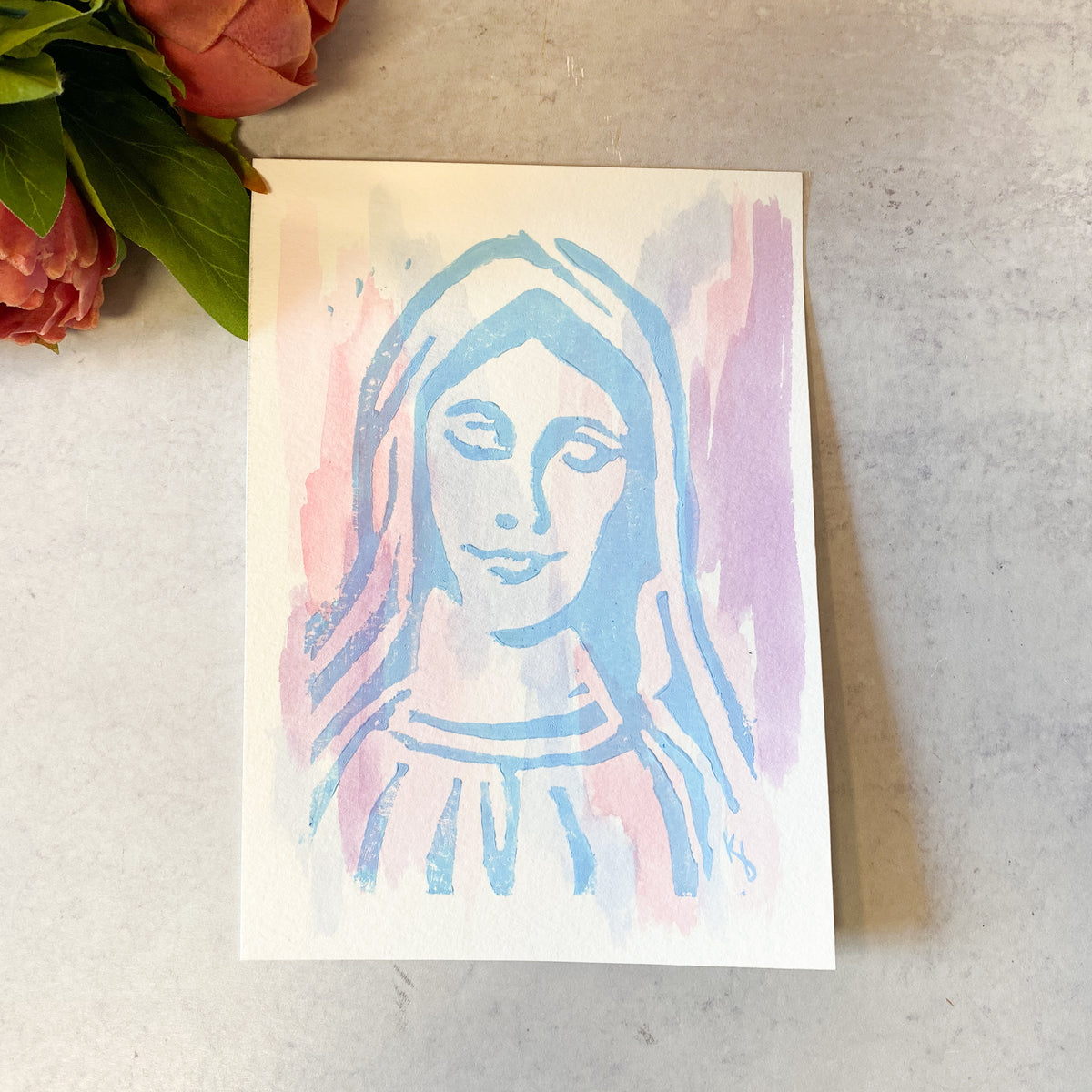 5x7 Assorted Linoblock Original Paintings